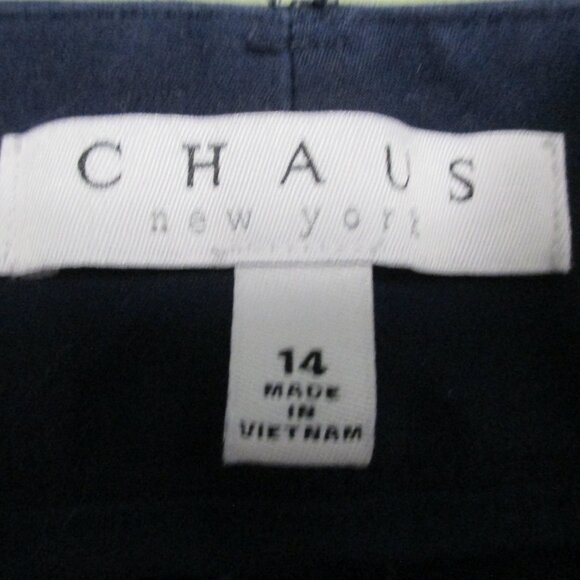 Chaus of New York navy cropped pants zipper pockets & stretch size 14 - Picture 3 of 11